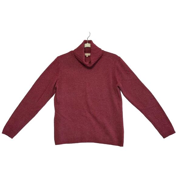Benedetta B. Merino Wool Cashmere Turtleneck Sweater Women's L Burgundy Classic - Picture 1 of 5
